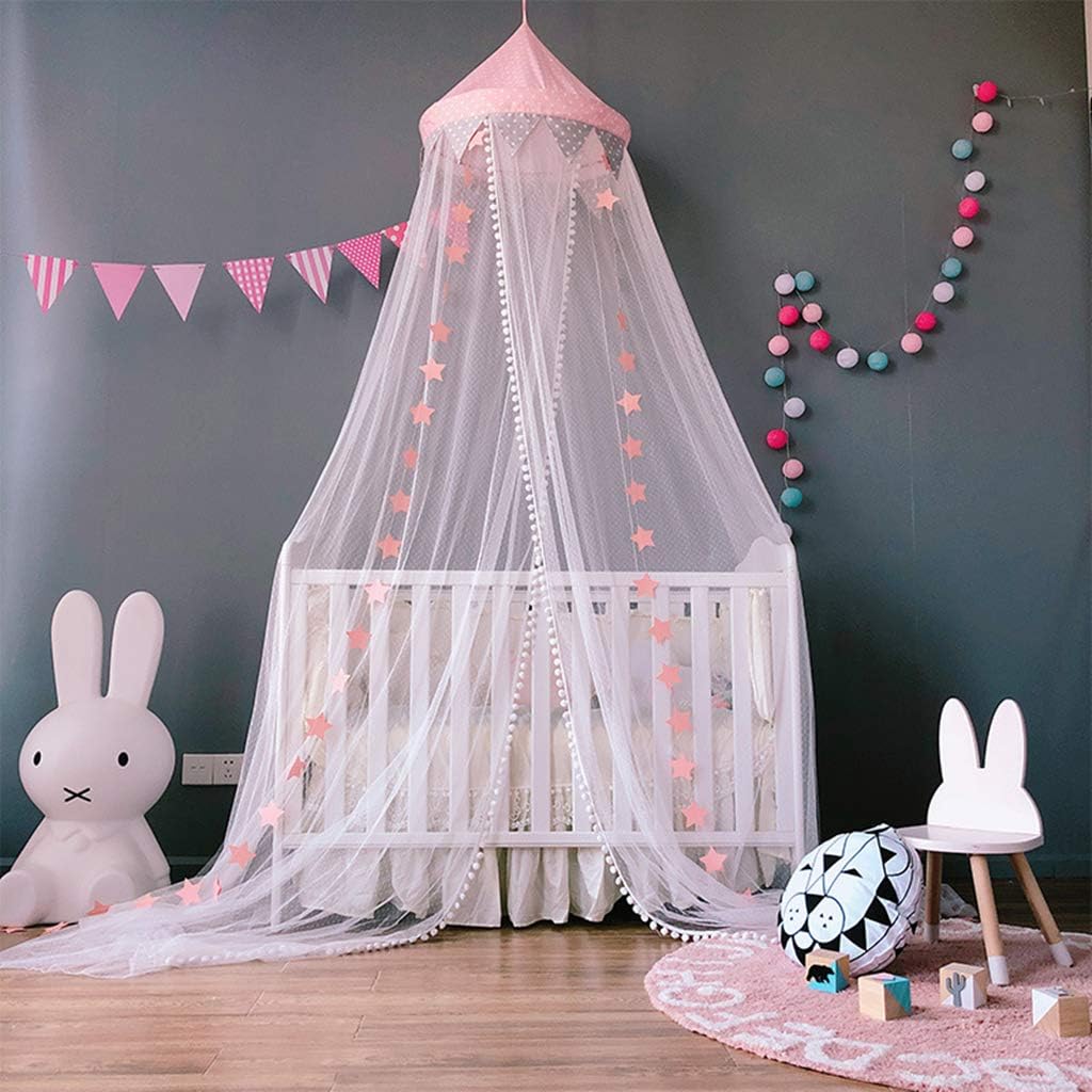 Ciel de lit rose avec décoration lapins Miffy, chambre enfant colorée