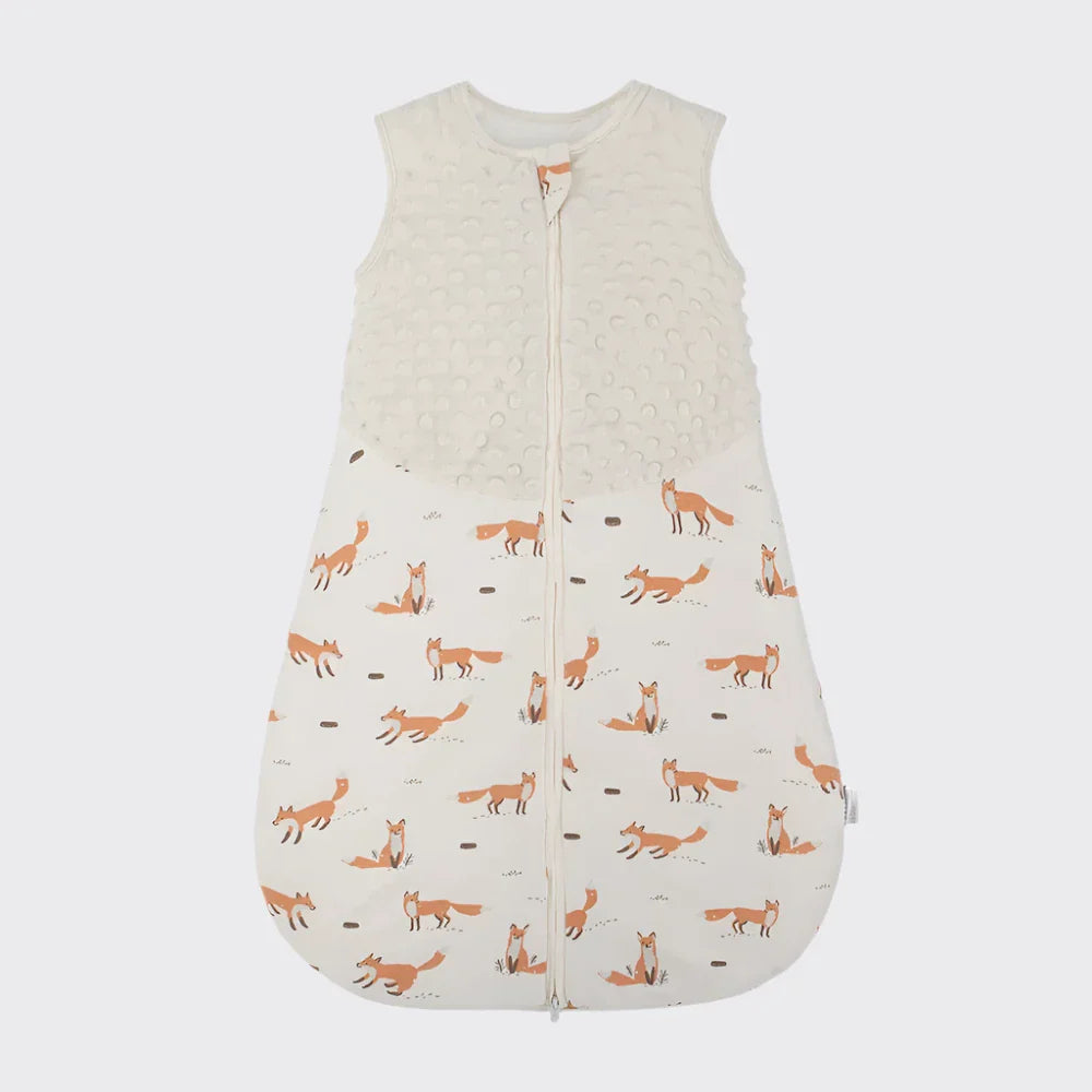 Gigoteuse bébé blanche motif renards 1.5 TOG vue de face