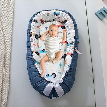 Réducteur de lit Bébé -Voiture Bleue  Sommeil Apaisant et Naturel