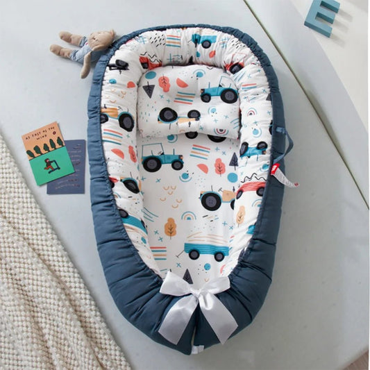 Réducteur de lit Bébé -Voiture Bleue  sommeil paisible et sécurisé