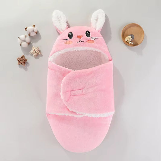 Sac de couchage bébé lapin rose polaire confortable pour nuits douillettestes