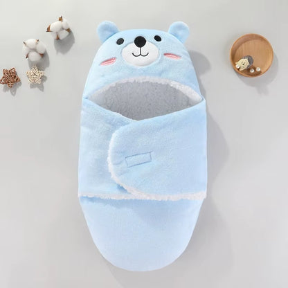 Sac de couchage bébé ours bleu polaire chaud pour nuits paisibles