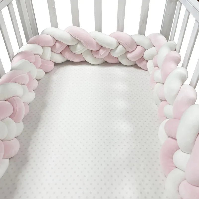 Tour de Lit Bébé Rose Blanc Cocon de Sécurité et de Douceur