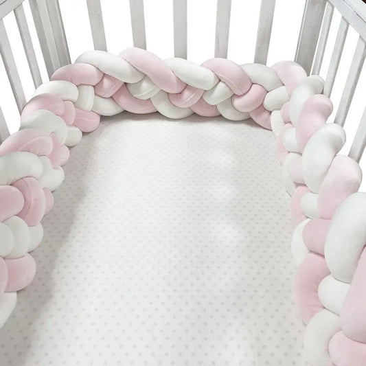 Tour de Lit Bébé Rose Blanc Cocon de Sécurité et de Douceur