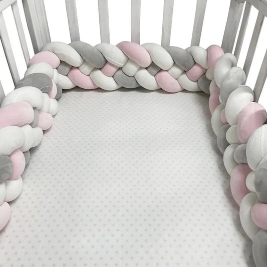 Tour de Lit Bébé Rose Gris Blanc entoure votre bébé  barrière protectrice douce et esthétique