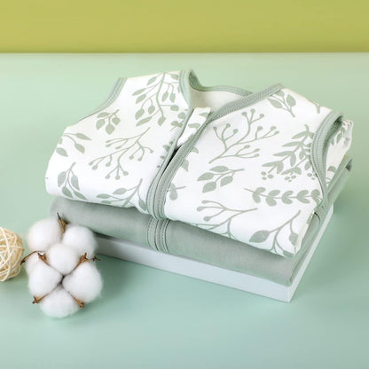 Trois gigoteuses sans manches avec fermeture éclair motifs végétaux tendres