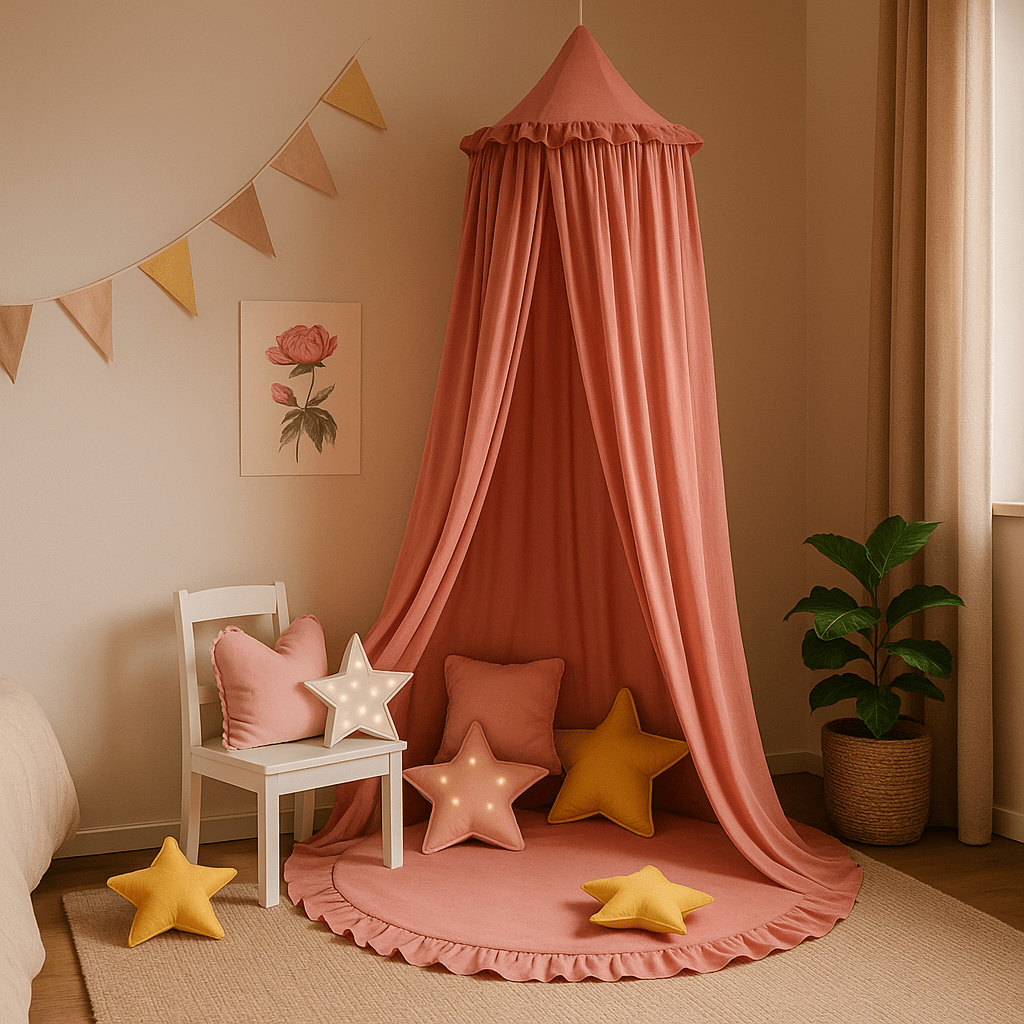 ciel de lit bébé rose lumineux haut qualite