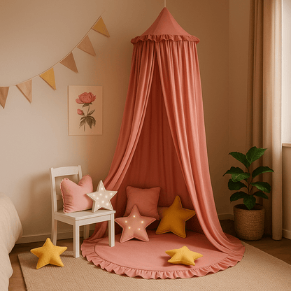 ciel de lit bébé rose lumineux haut qualite