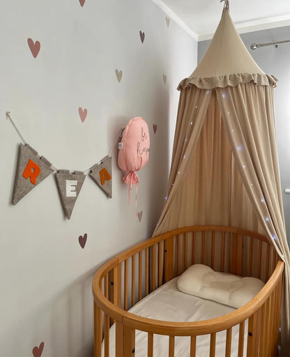Ciel de lit bébé avec volants creer belle coin 