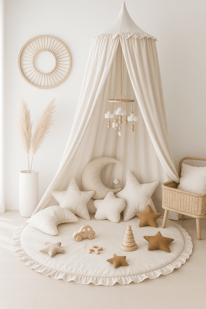 ciel de lit bébé avec volants endroit parfait pour lire et jouer