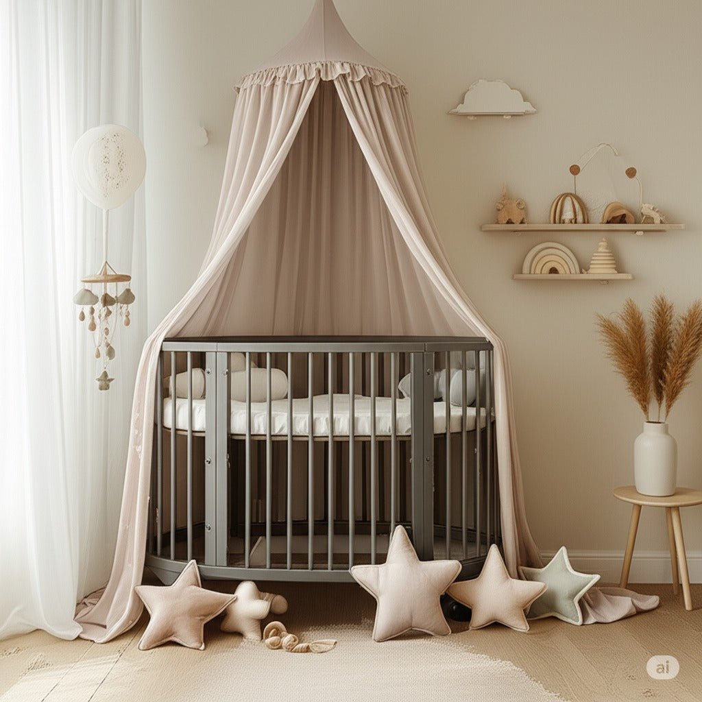 Ciel de lit  bébé avec volants  taille ideale