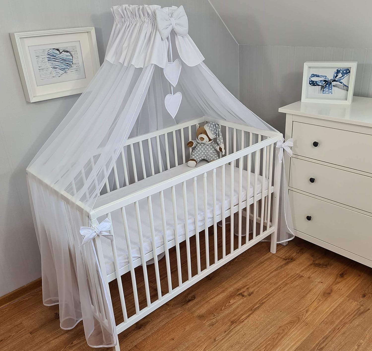 ciel de lit bébé de luxe blanc protege votre bebe