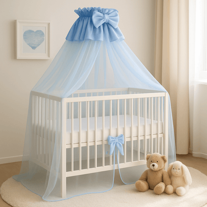 ciel de lit bébé de luxe bleu creer cocon de amour