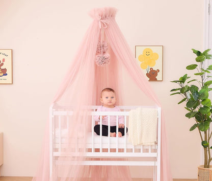 ciel de lit bébé en tulle environnement securisant 