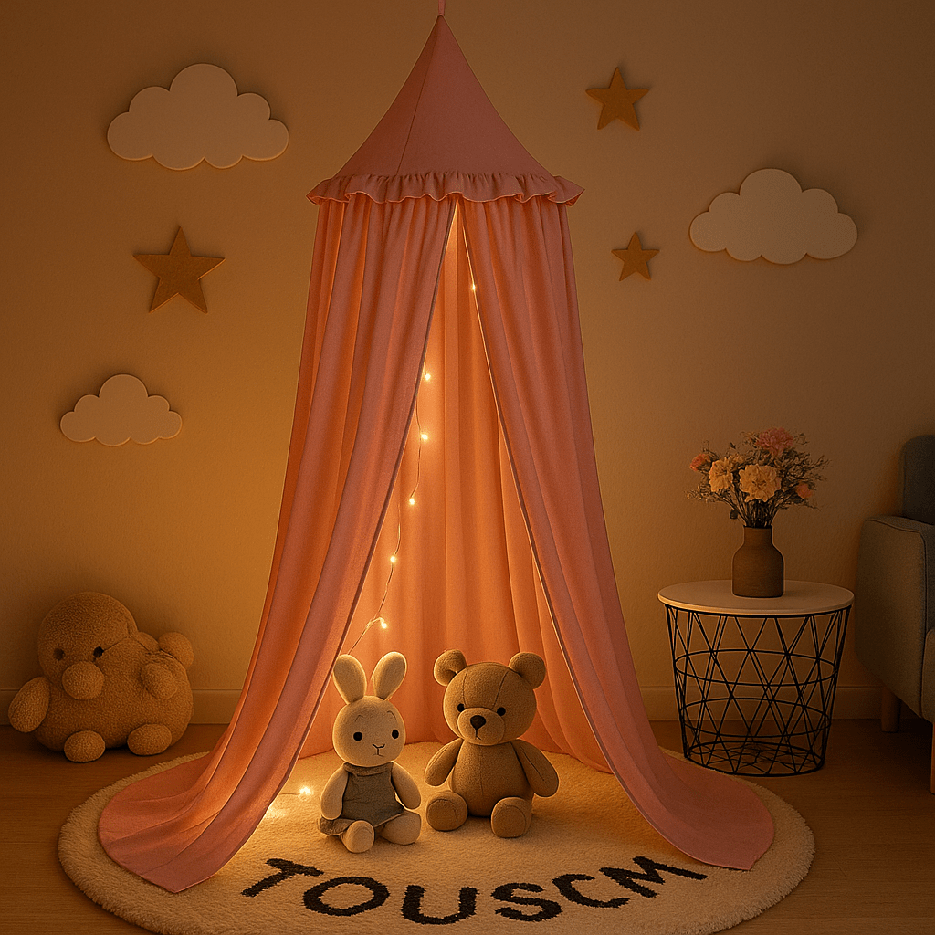 ciel de lit  bébé rose lumineux deco chambre princesse