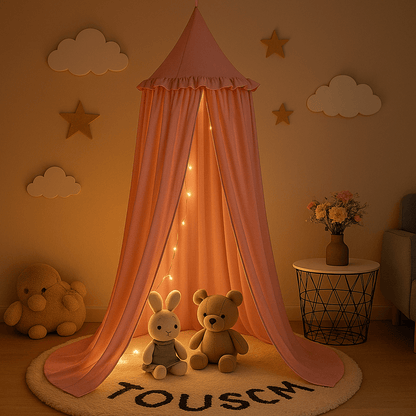 ciel de lit  bébé rose lumineux deco chambre princesse