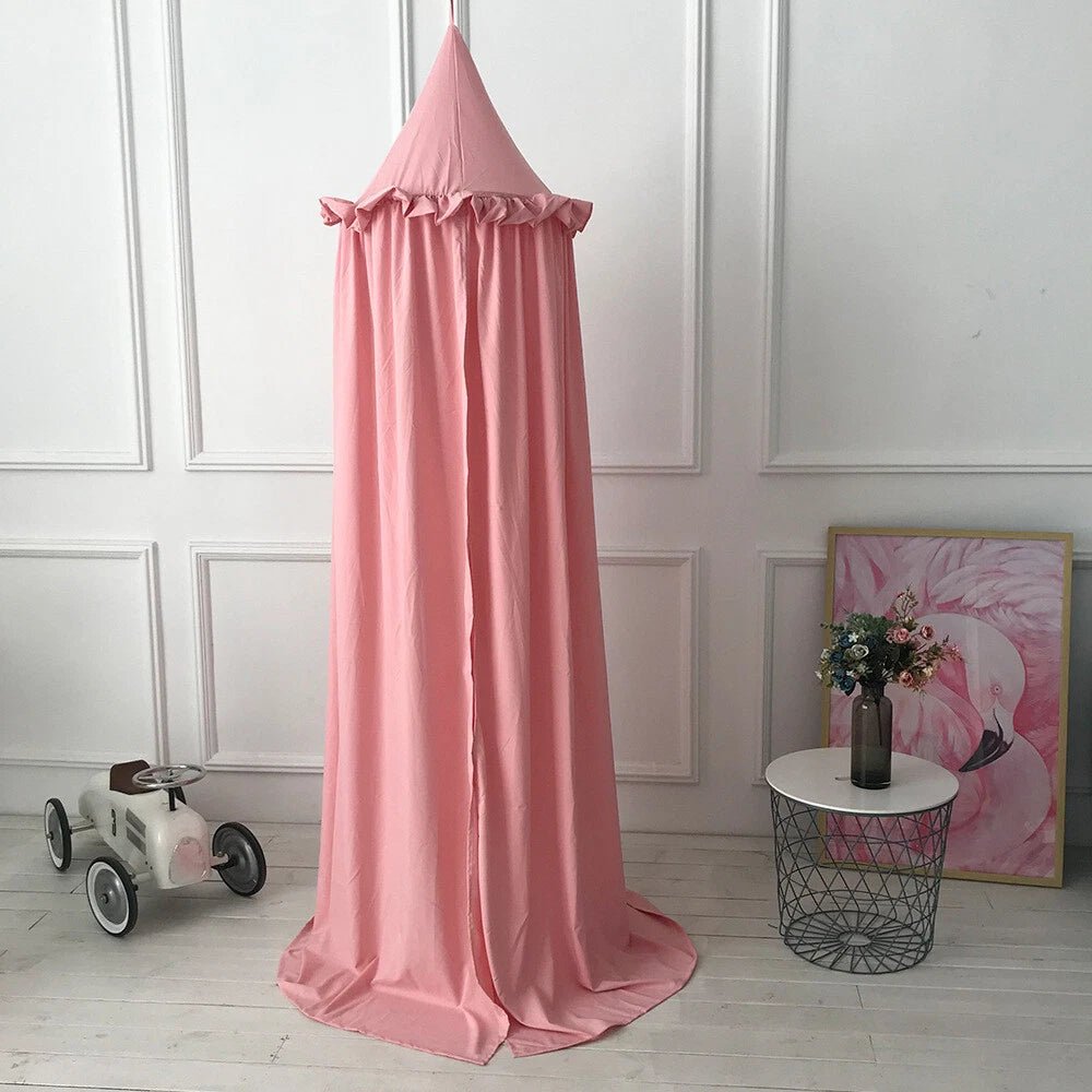 Ciel de lit bébé rose lumineux ronde