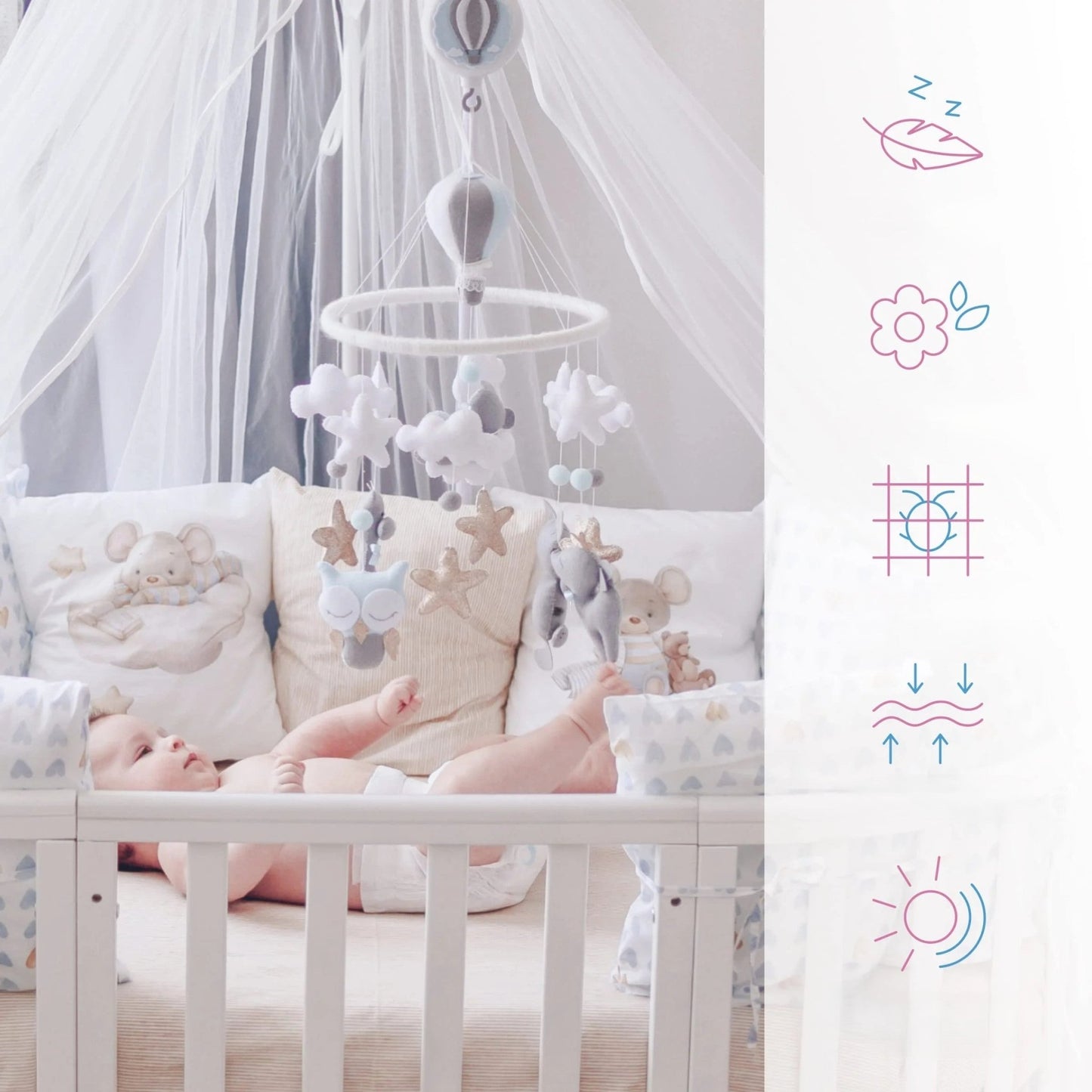ciel de lit bebe de luxe element de decoration 