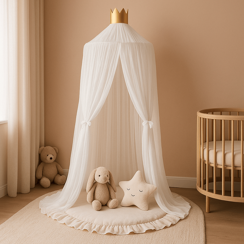 ciel de lit couronne blanc lux
