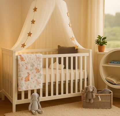 ciel de lit couronne  blanc  simple style