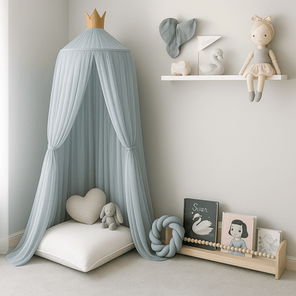 ciel de lit couronne bleu style varie