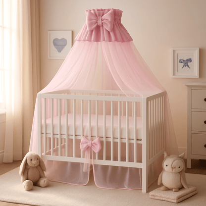 ciel de lit bébé de luxe rose element de deco
