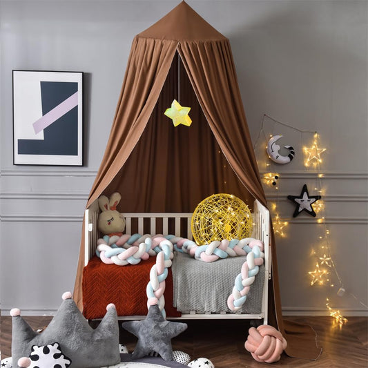 Ciel de lit marron pour sommeil paisible