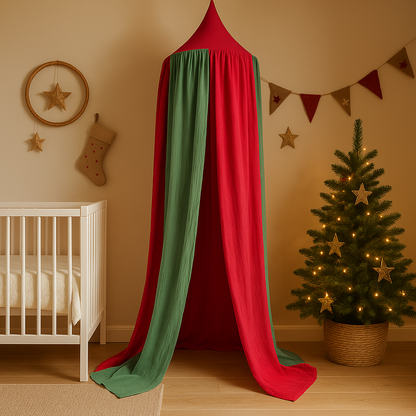 ciel de lit style noel avec mousseline de coton ultra-douce
