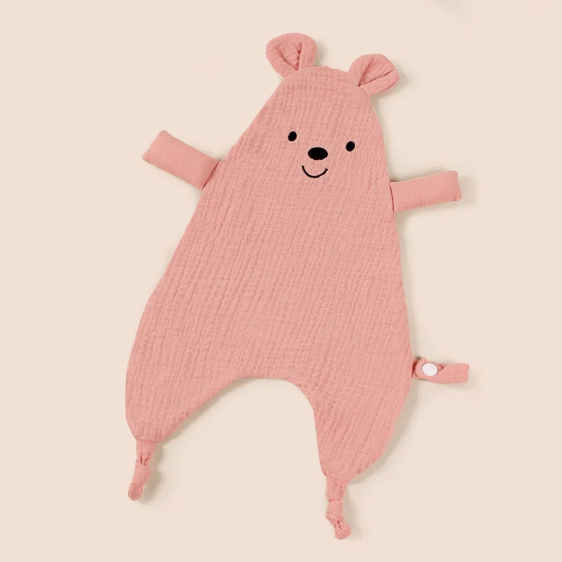 Doudou bébé souris tricoté rose