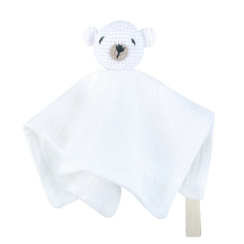 Doudou en Crochet Petit Ours Blanc gros plan détails crochet 