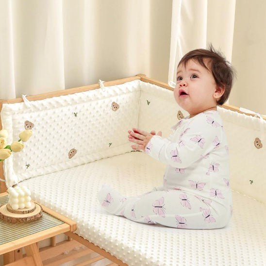 Tour de Lit Bébé-Ourson Protection Optimale Contre Risques de Chocs