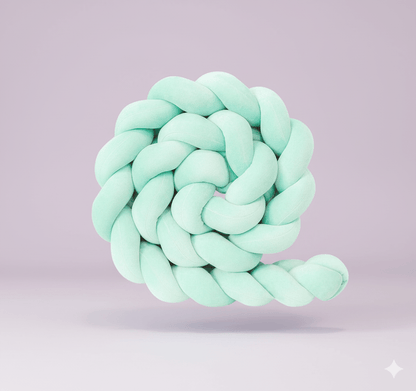 Tour de Lit  tressé Vert d'eau  comme  coussin décoratif