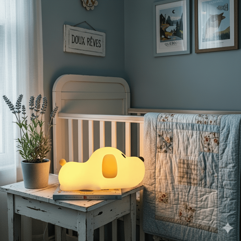 veilleuse bébé chien en silicone avec capteur tactile 