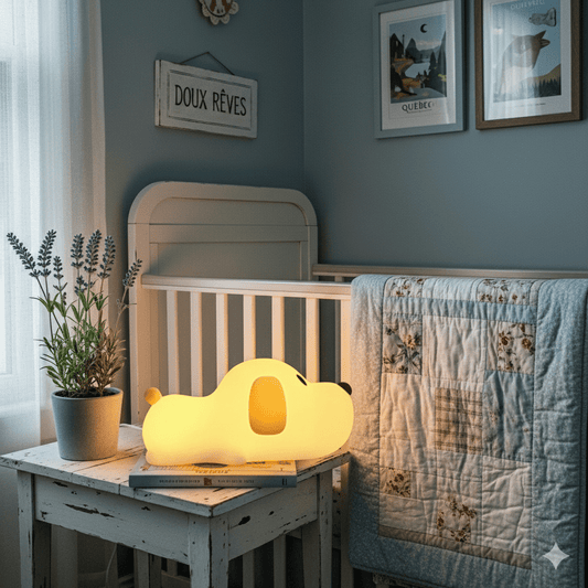 veilleuse bébé chien en silicone avec capteur tactile 