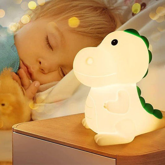 veilleuse bébé dino colorée en forme de dinosaure