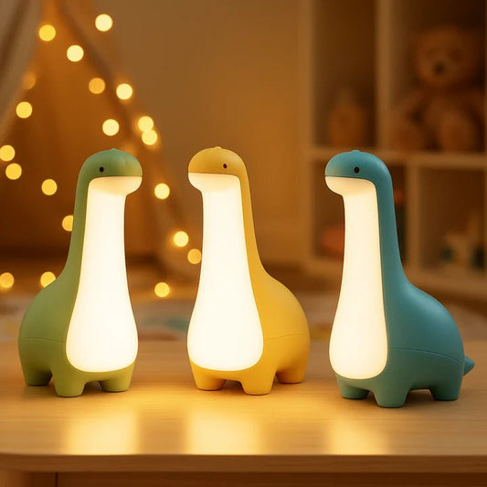 veilleuse bébé dinosaure trois coloris adorables vert bleu ou rose