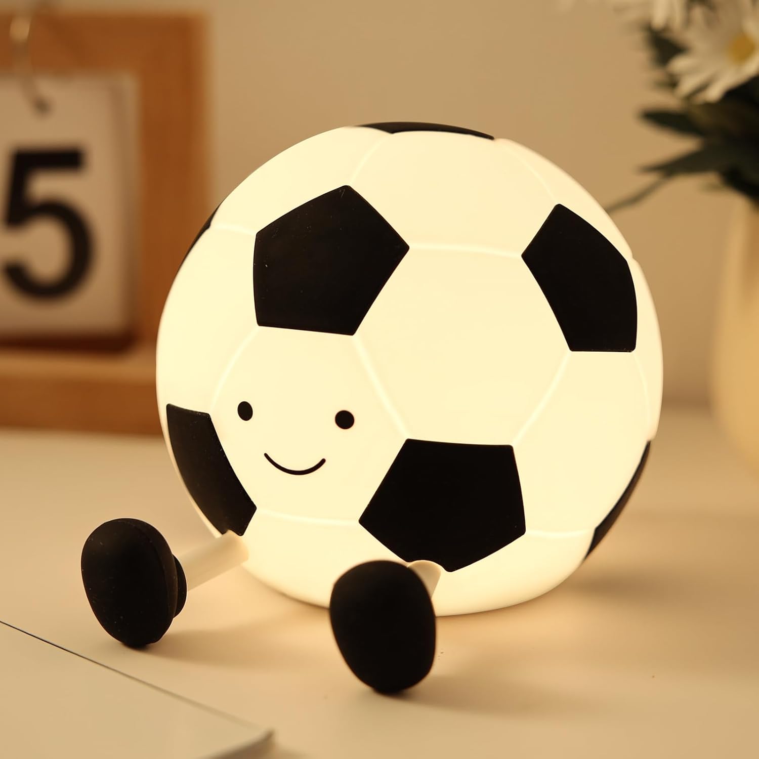 Veilleuse-Bebe-Football-Lumière-Douce-et-Chaleureuse