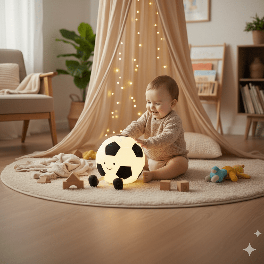 Veilleuse Bebe Football lumière chaude propice au sommeil