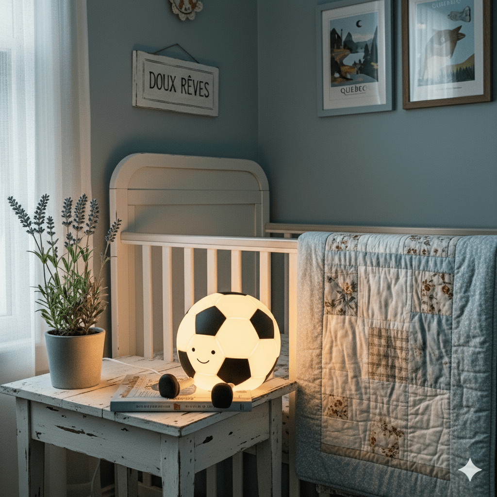 Veilleuse Bebe Football Portable et Autonome 