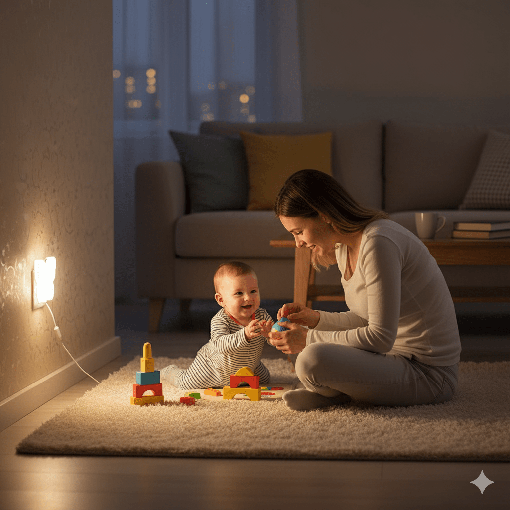 veilleuse bebe murale papillon jaune dans sallon  moderne