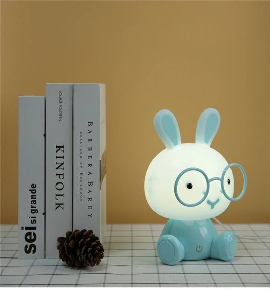 Veilleuse Lapin à Lunettes bleu clair moderne