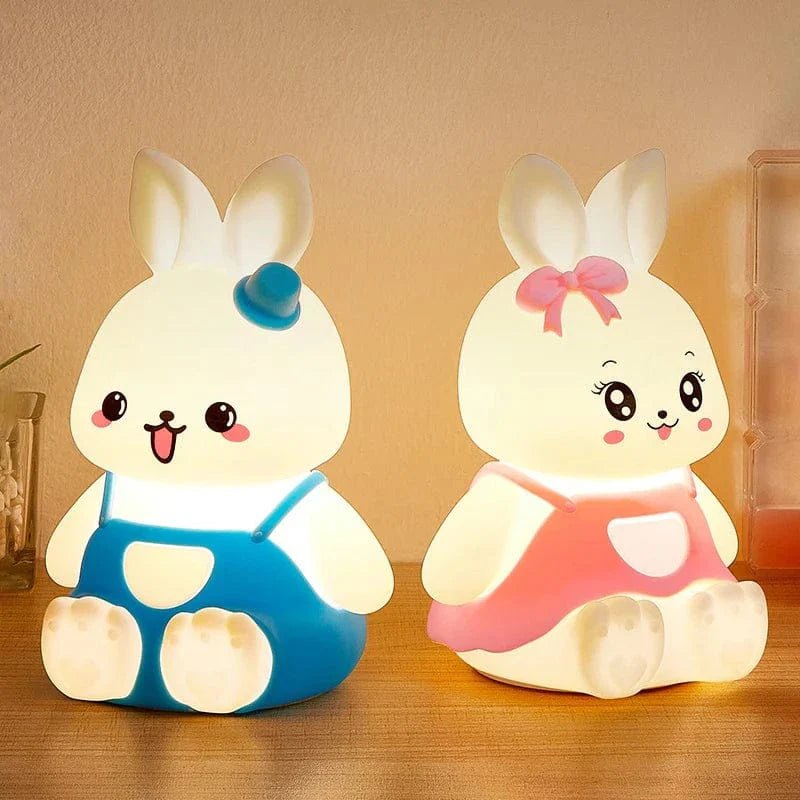 veilleuse lapin rose bleu mignonne