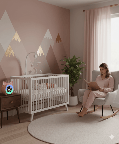 Veilleuse Pour Bebe Réveil Éducatif rose créant interaction positive